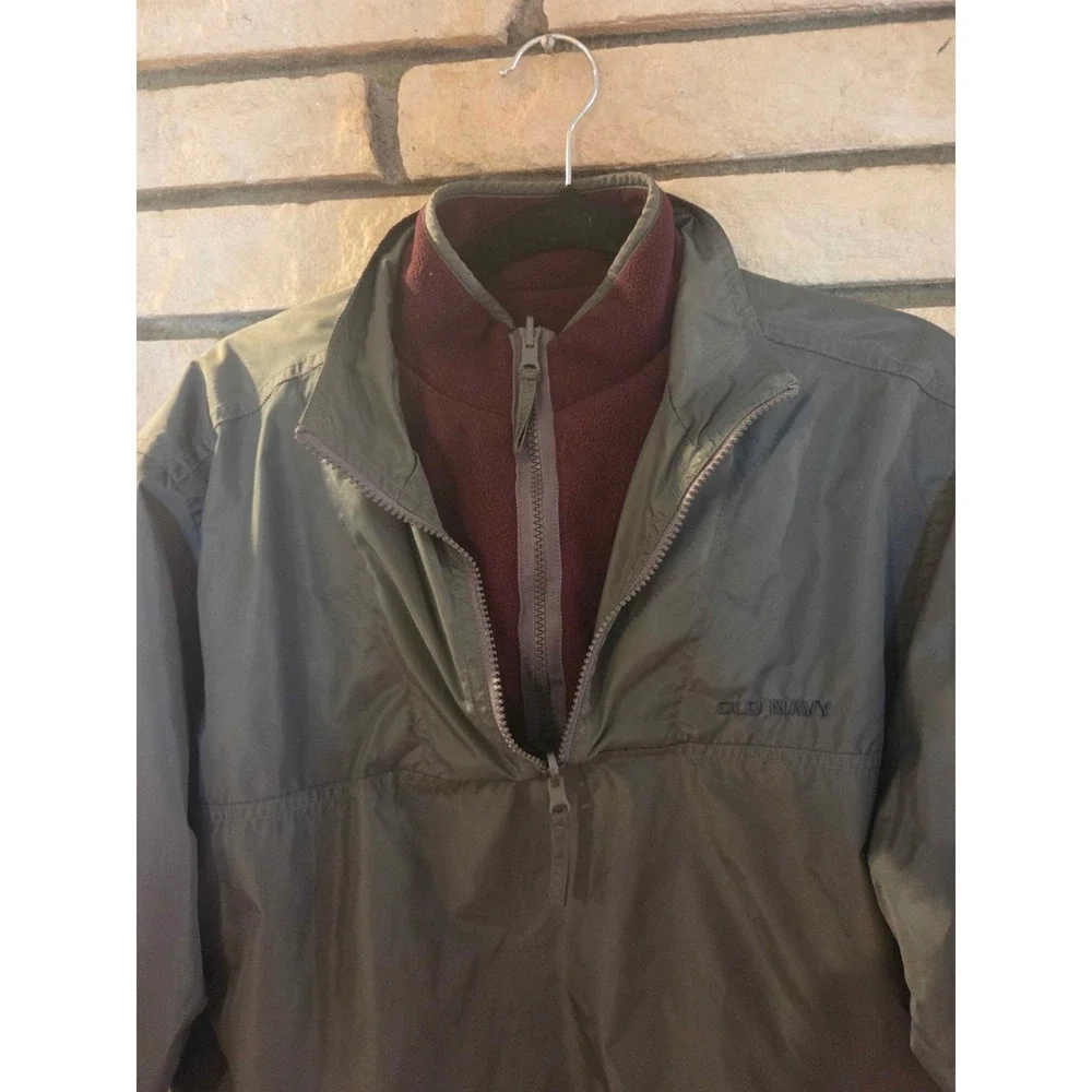 Vintage 90s Old Navy Reversible Half-Zip Pullover Jacket